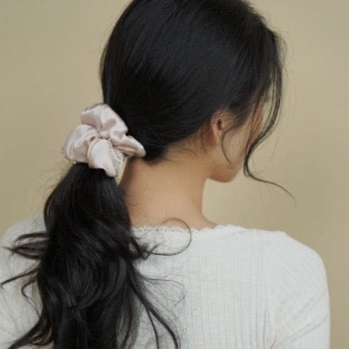 Coletero para el cabello deslumbrante 100% seda - 19 mm - Adorno de diamantes
