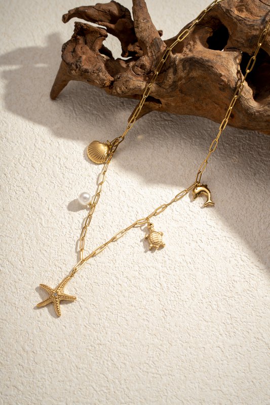 Golden Ocean Necklace - Charms