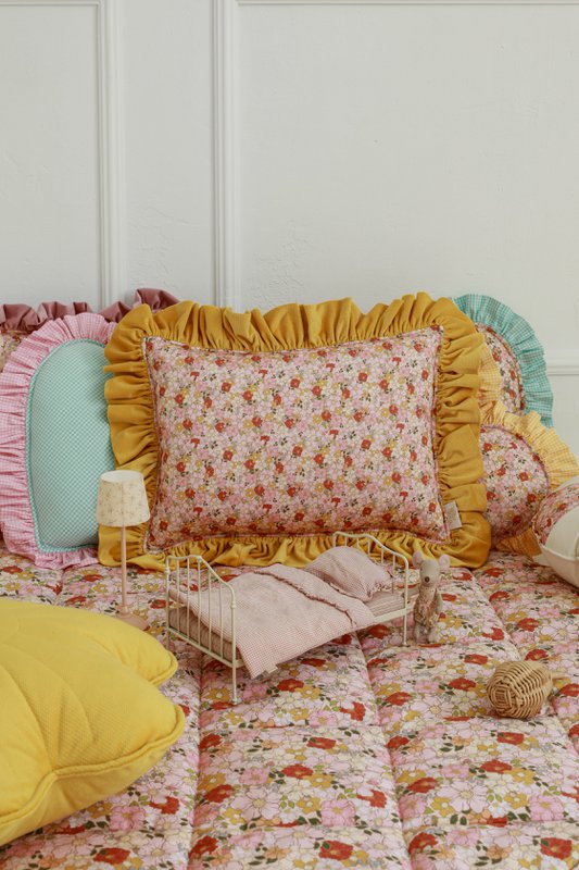 Ensemble de literie matelassée en coton pour les enfants «Spring Garden» - conception patchwork, grande taille