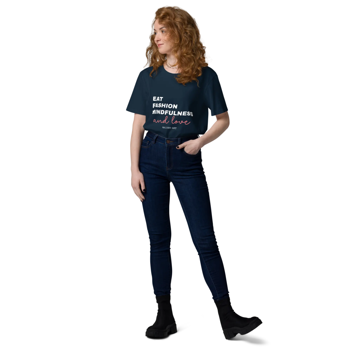 Eat, Fashion Mindfulness and Love Camiseta de algodón orgánico unisex - camiseta unisex