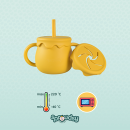 Tazza da allenamento per bebè con cannuccia – Nuvole