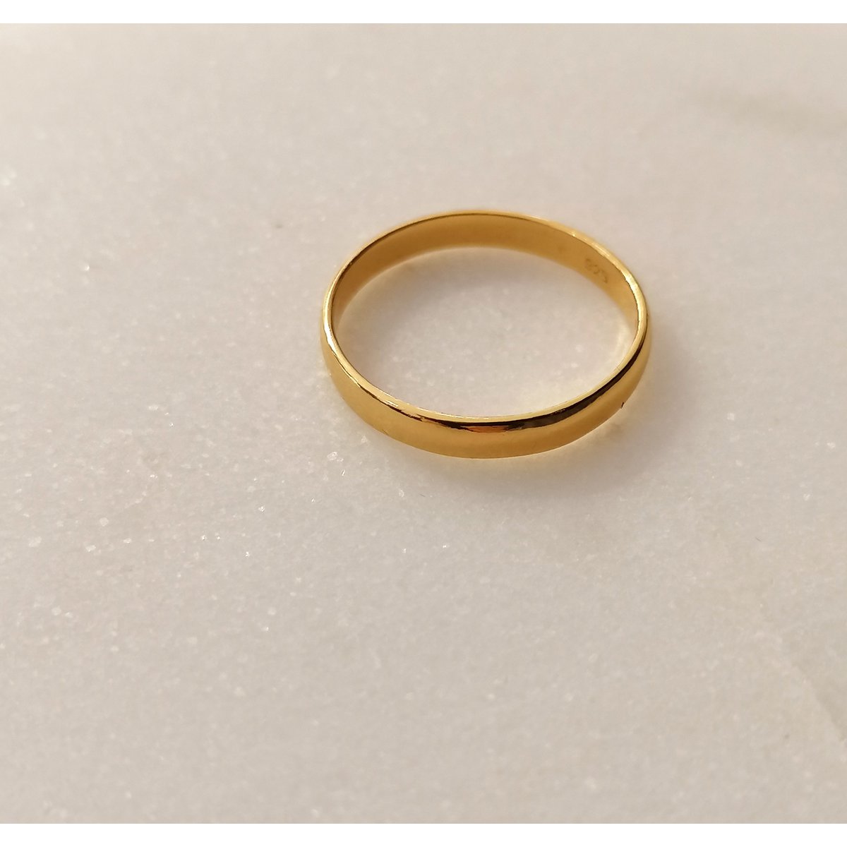 Classic ring made of 925 sterling silver - gold
