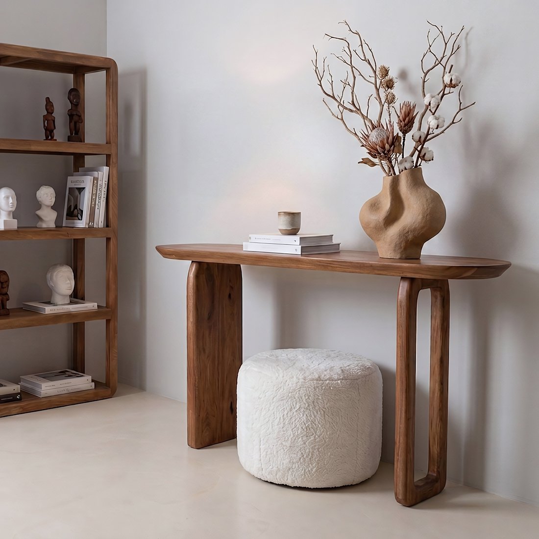 Mesa consola Bullnose madera de mango marrón - 140cm