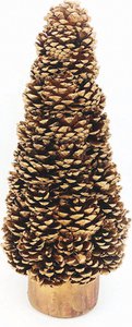 Christmas tree - pine cones | 40 cm | atmospheric Christmas decoration made of pine cones | Decorative art Christmas tree | Gold