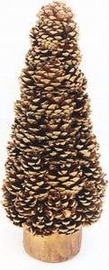 Christmas tree - pine cones | 40 cm | atmospheric Christmas decoration made of pine cones | Decorative art Christmas tree | Gold