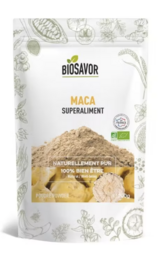 Organic maca powder supplement, 200g. Contains maca root powder, a superfood rich in nutrients and antioxidants. Suitable for vegetarians and vegans.