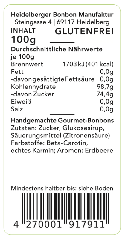 Erdbeere SWEETS fra Heidelbonbon