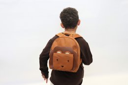 Animal fashion backpack for children the lion - MEERA Bronze