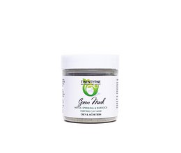 A 75ml green face mask made with natural ingredients. The mask features a smooth, creamy texture and is designed to nourish and hydrate the skin.