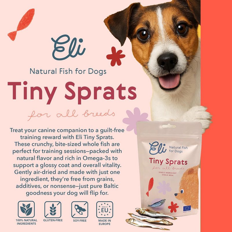 Dried Baltic Sprats Natural Single Ingredient Dog Treats 80g