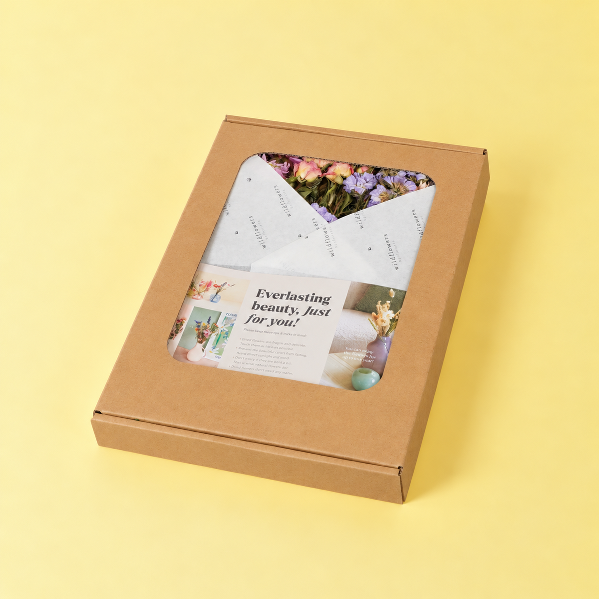 Giftbox - Dried Flowers in Letterbox - Pink