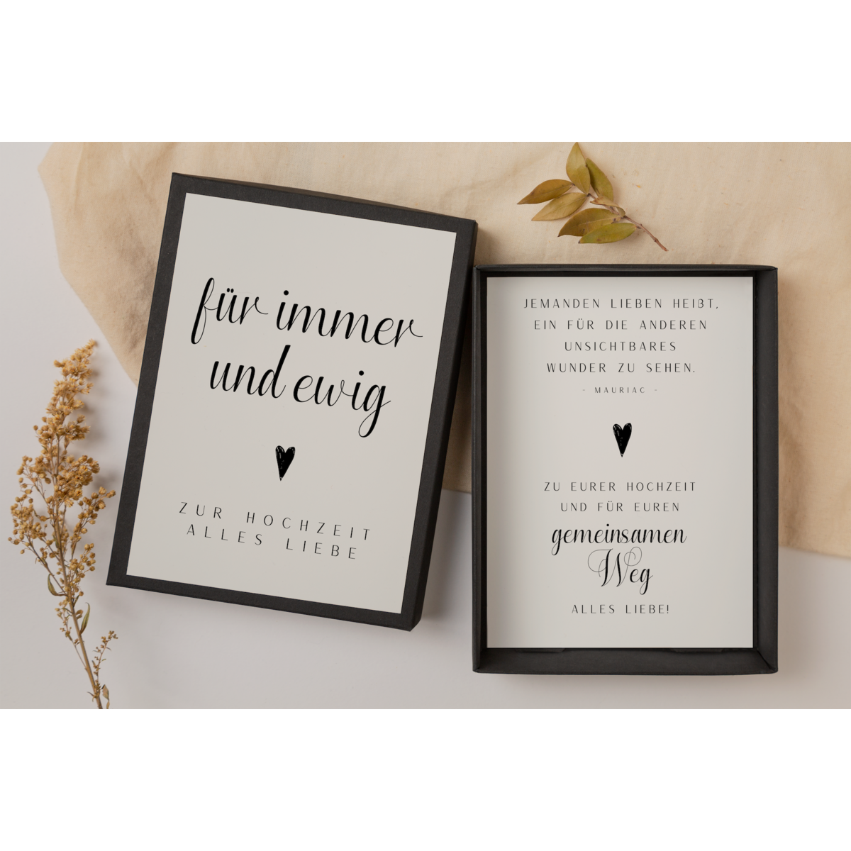 Gift box wedding black/white - money gift "forever"
