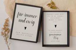 Gift box wedding black/white - money gift "forever"