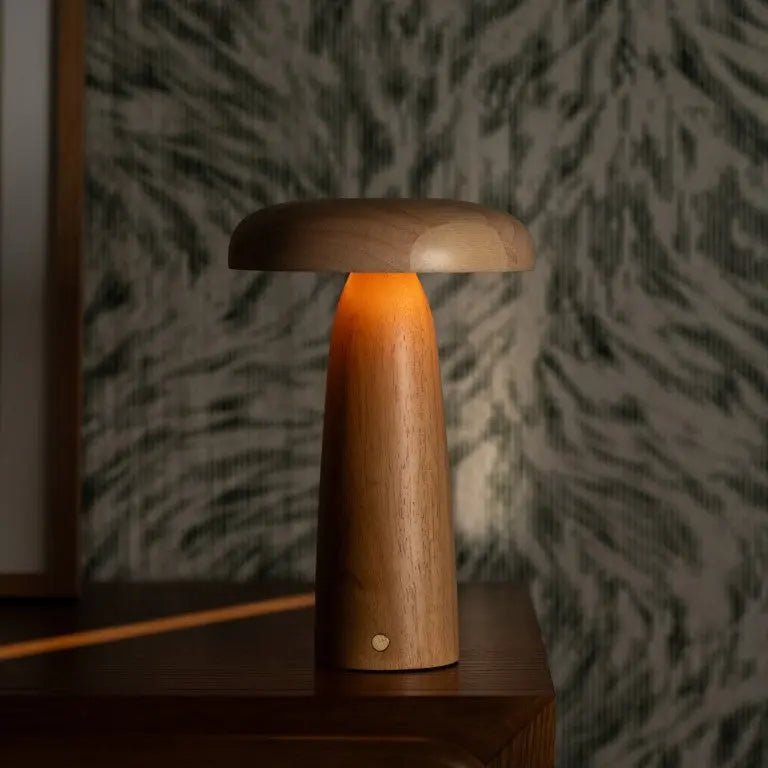 Lampe de table rechargeable en bois marron clair Lennart