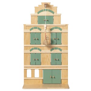 Van Dijk Toys Houten Play Pakhuis Green Including Pea bag - Vintage Green (Suitable for Childcare)