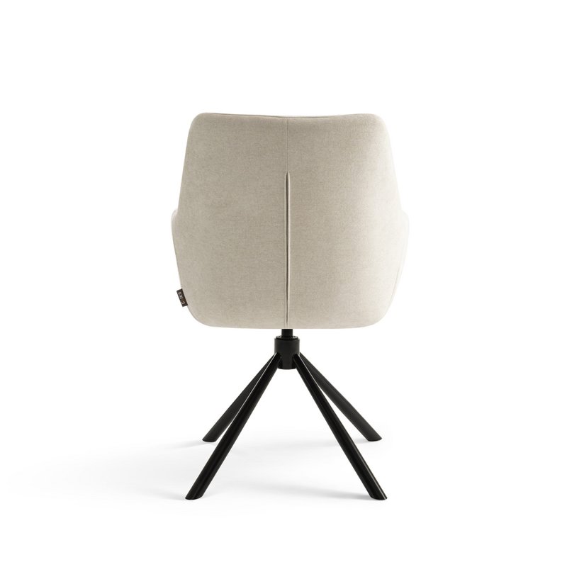 Drejelig - Spisestuestole med armlæn sæt af 2 - Olivia - Beige - Stof