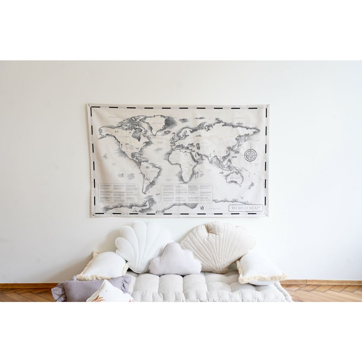 Cotton world map for children "Civilisational achievements"