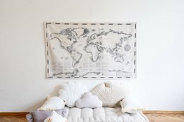 Cotton world map for children "Civilisational achievements"