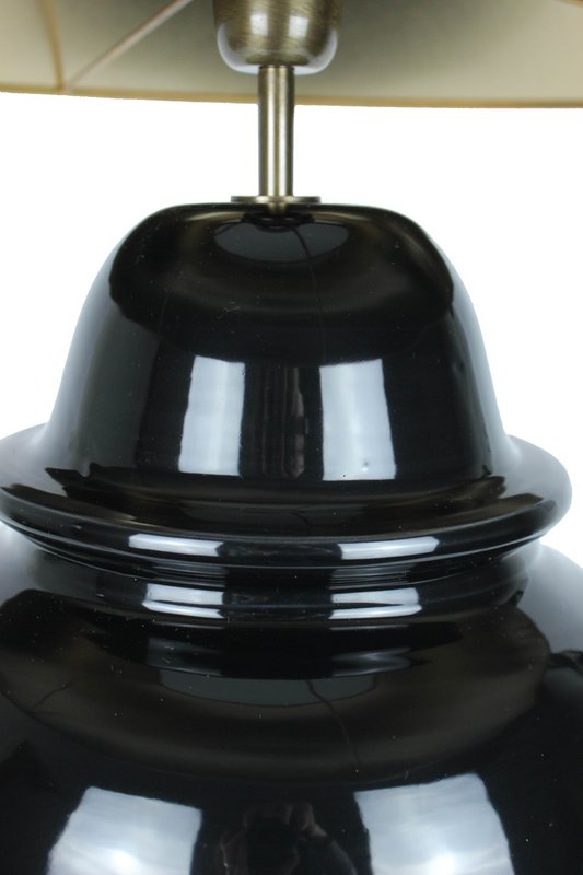 Lamp base temple vase ceramic black