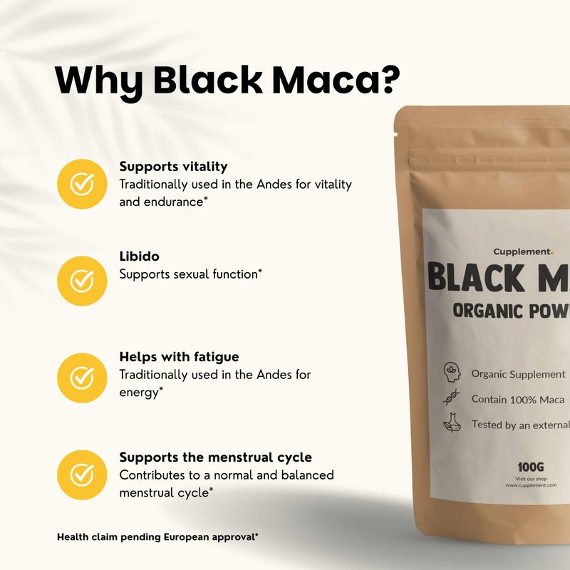 Sort Maca pulver økologisk - 100 gram