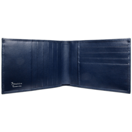 8 Credit Card Buffed Leather Billfold Blue