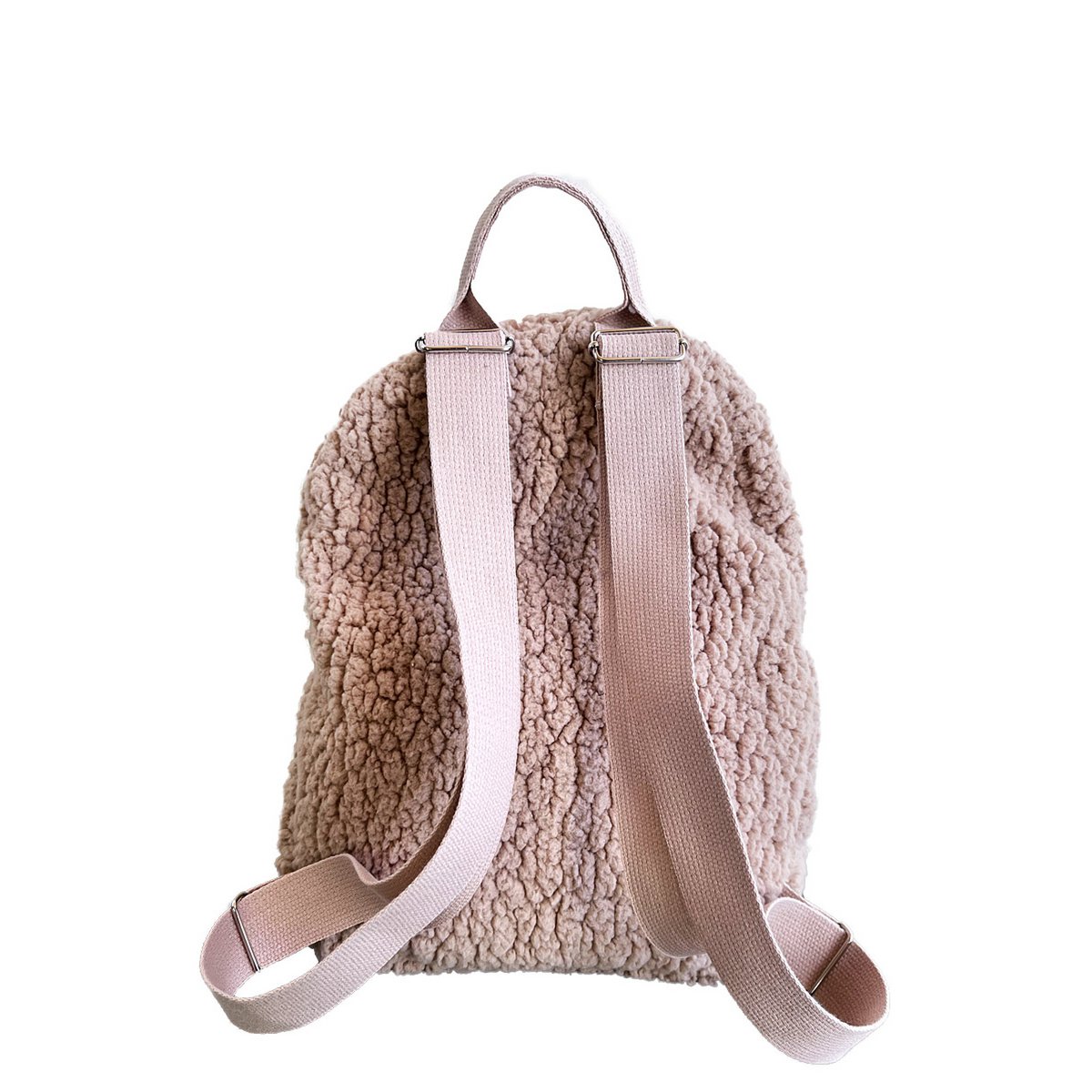 Teddy kinderrugzak met geborduurde naam - beige