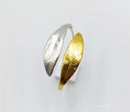 Gold Olive Leaf Bracelet, Gold-Plated Sterling Silver Jewelry, Gold-Silver Cuff, Gift for Her, Birthday Gift for Women, Handmade Jewelry