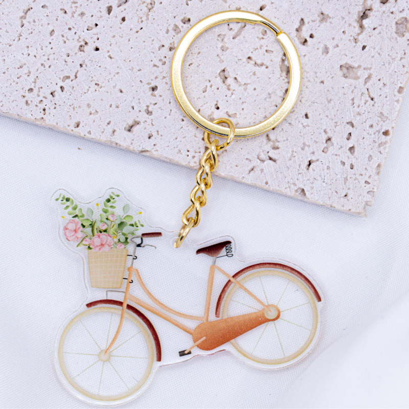 Key Trailer Bicycle Flower Basket Acryl - Gift Feed Spring