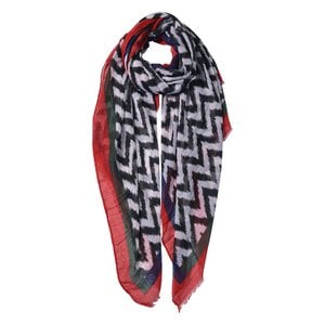 Scarf ladies print 90x180 cm red synthetic shawl ladies