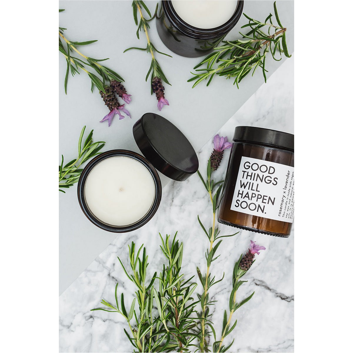 Good things ... Candle rosemary x lavender / ESSENTIALS scented candle