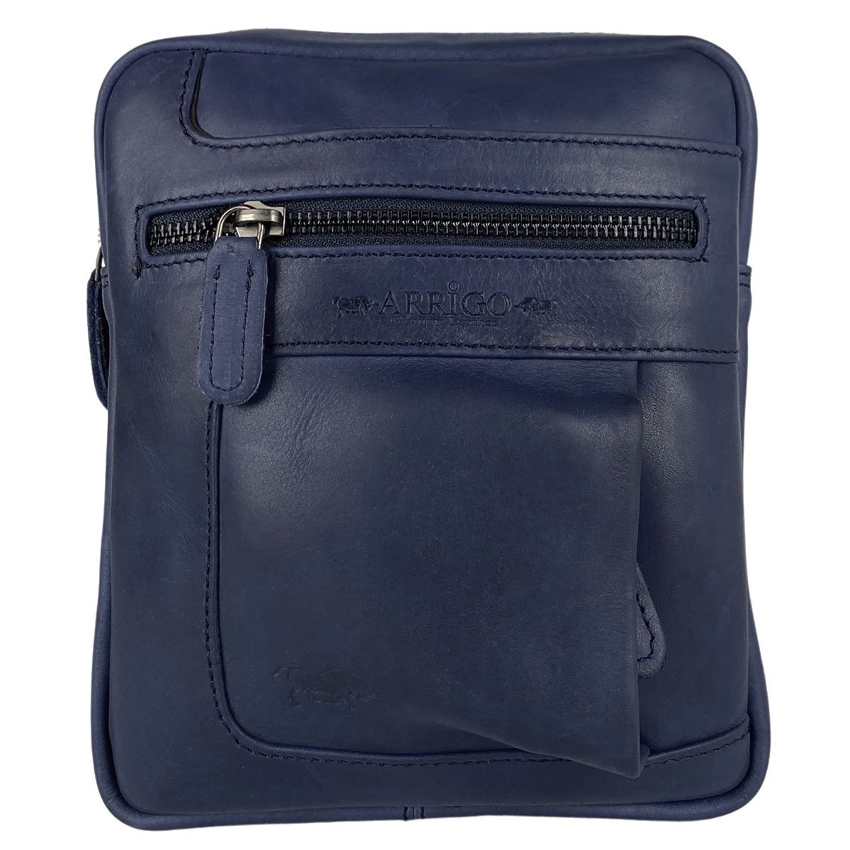 Skuldertaske eller Crossbody-taske i 6 farver glat læder med justerbar skulderrem