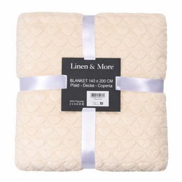  Plaid Hearts Beige 140x200cm Throw Blanket - Soft, cozy beige throw blanket with a plaid heart pattern, perfect for adding warmth and style to any room.