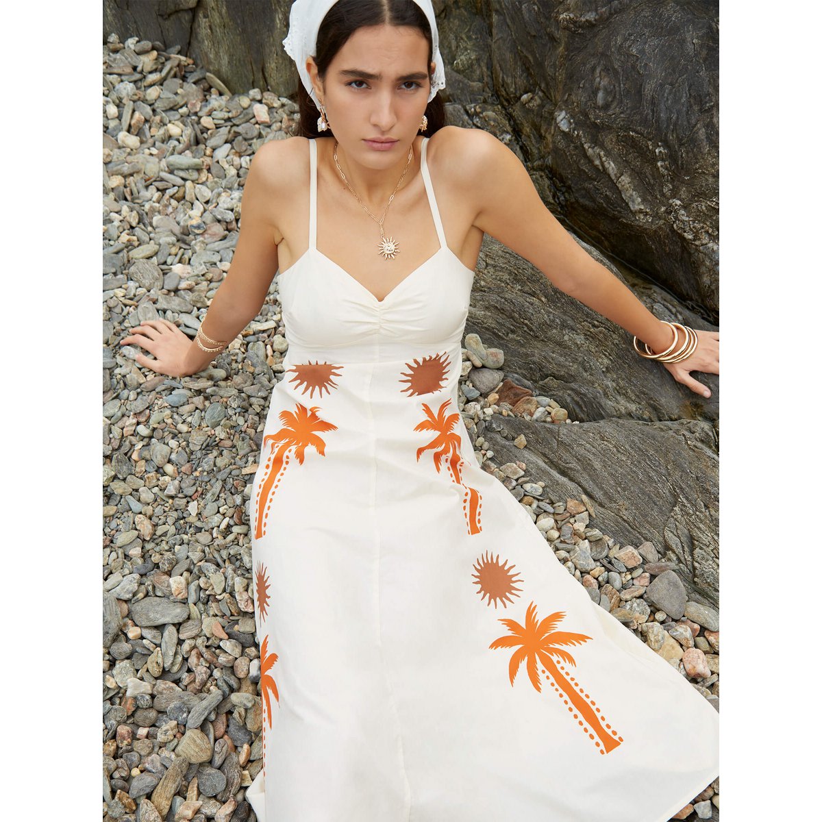 Lux-Kleid mit Palmen-Print
