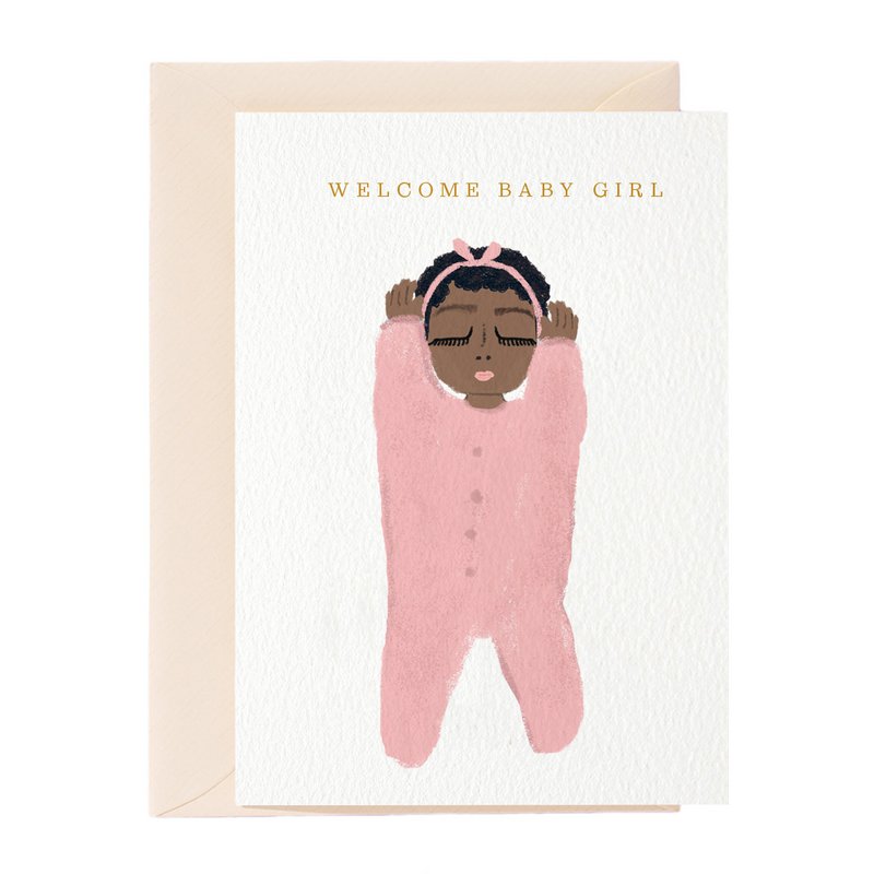 Welcome Baby Girl Greeting Card