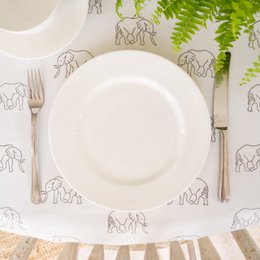 Grey Elephant Table Cloth