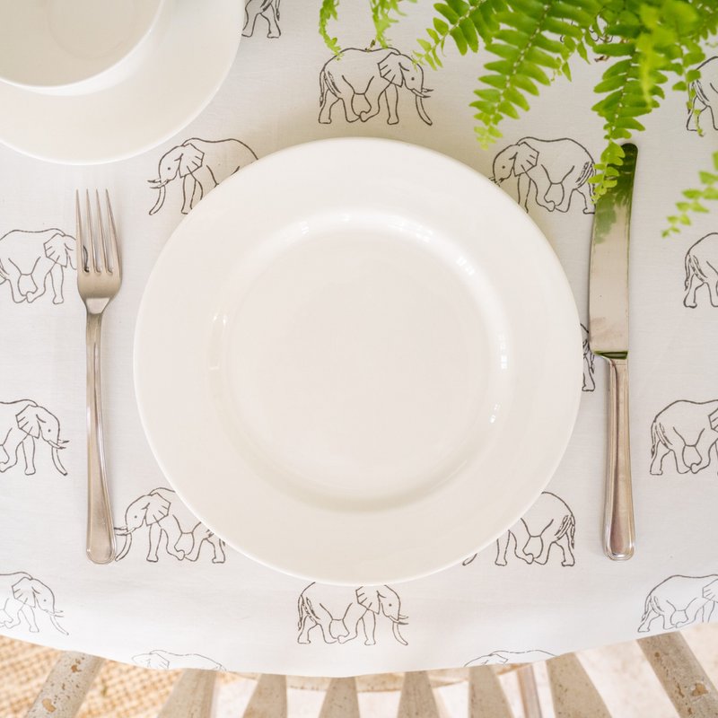 Grey Elephant Table Cloth