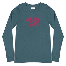 Koszulka Rebel Girl unisex z długim rękawem i haftem