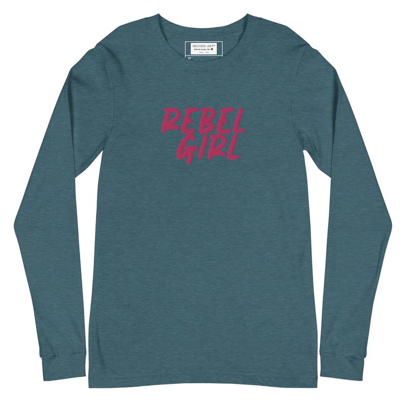 Koszulka Rebel Girl unisex z długim rękawem i haftem