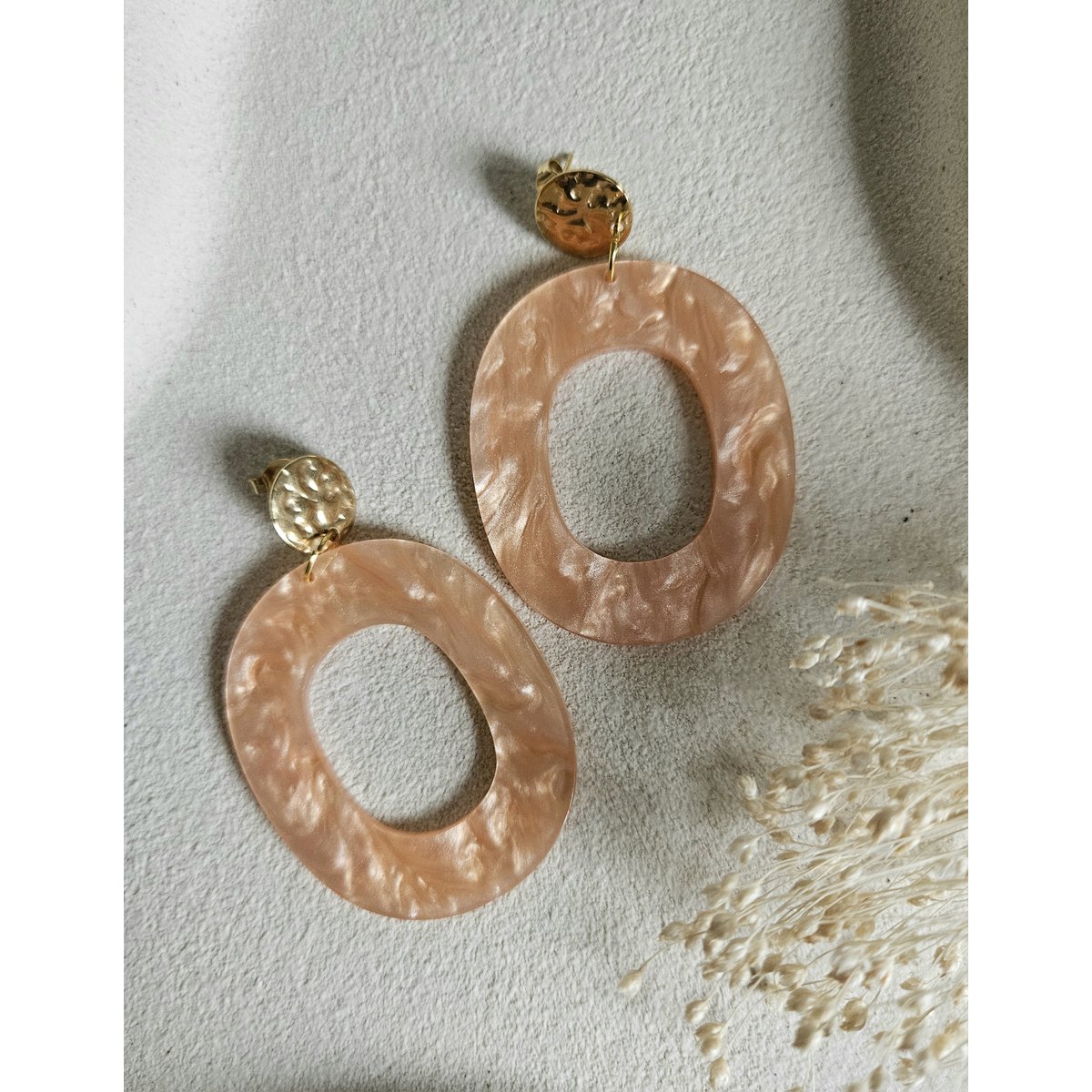 Ohrringe oval pastellorange