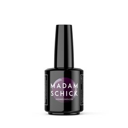 Madam Schick hybrid polish in color #23A016, a deep, rich purple nail polish.