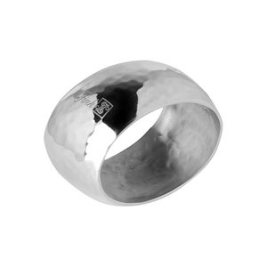 Servetring ORA set van 4 gehamerd zilver 4 cm diameter 2,8 cm hoogte