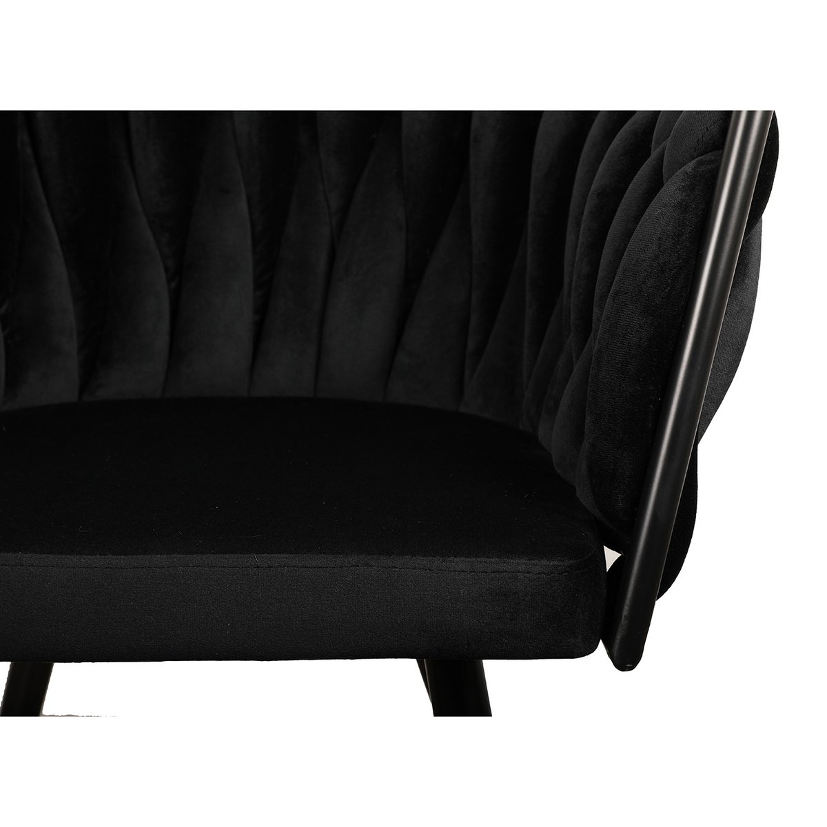 Sedia Wave nera (set di 2)