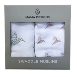 Muslins Swaddles - Hummingbird (grøn/russet)