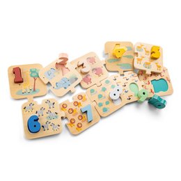 Holz-Zahlenpuzzle Safari