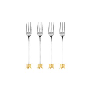 Golden Crown Dessertgabeln - Los 4