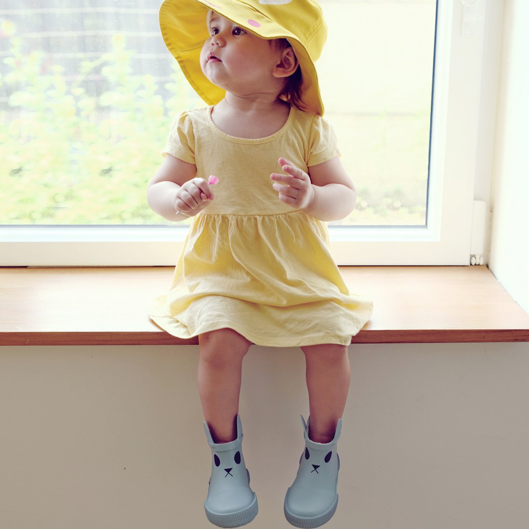 KERRAN Bottes de Pluie Enfants Platine