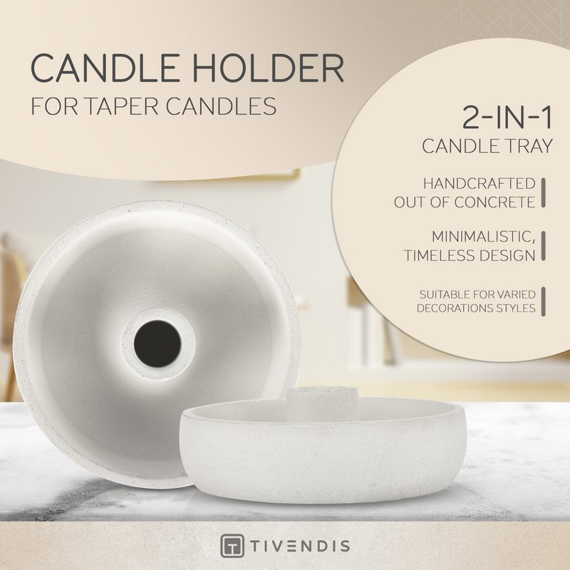 Ronda candle holder made of concrete - stylish and durable Modern design | Perfect for any ambience