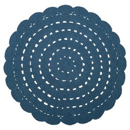 ALMA BLAUW gehaakt kindervloerkleed