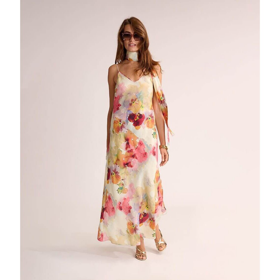 Linnen jurk Flower Mist