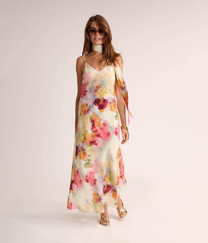 Linnen jurk Flower Mist
